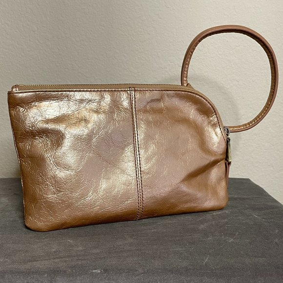 HOBO Brand Sable Metallic Leather Wristlet & Coin Purse - Picture 8 of 8